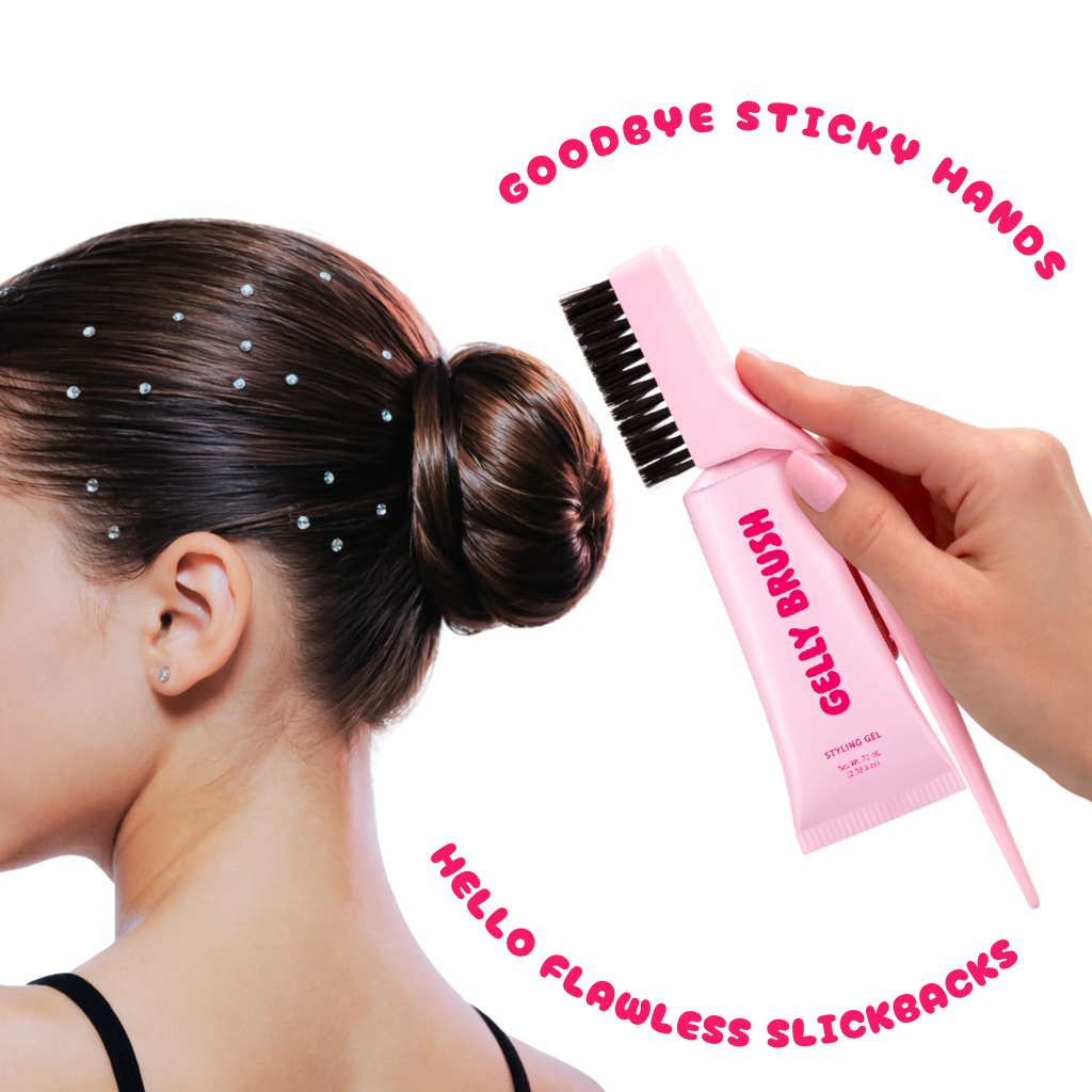 Gelly Brush Hair Gel Brush Set: Styling Brush + 2 Gel Refills