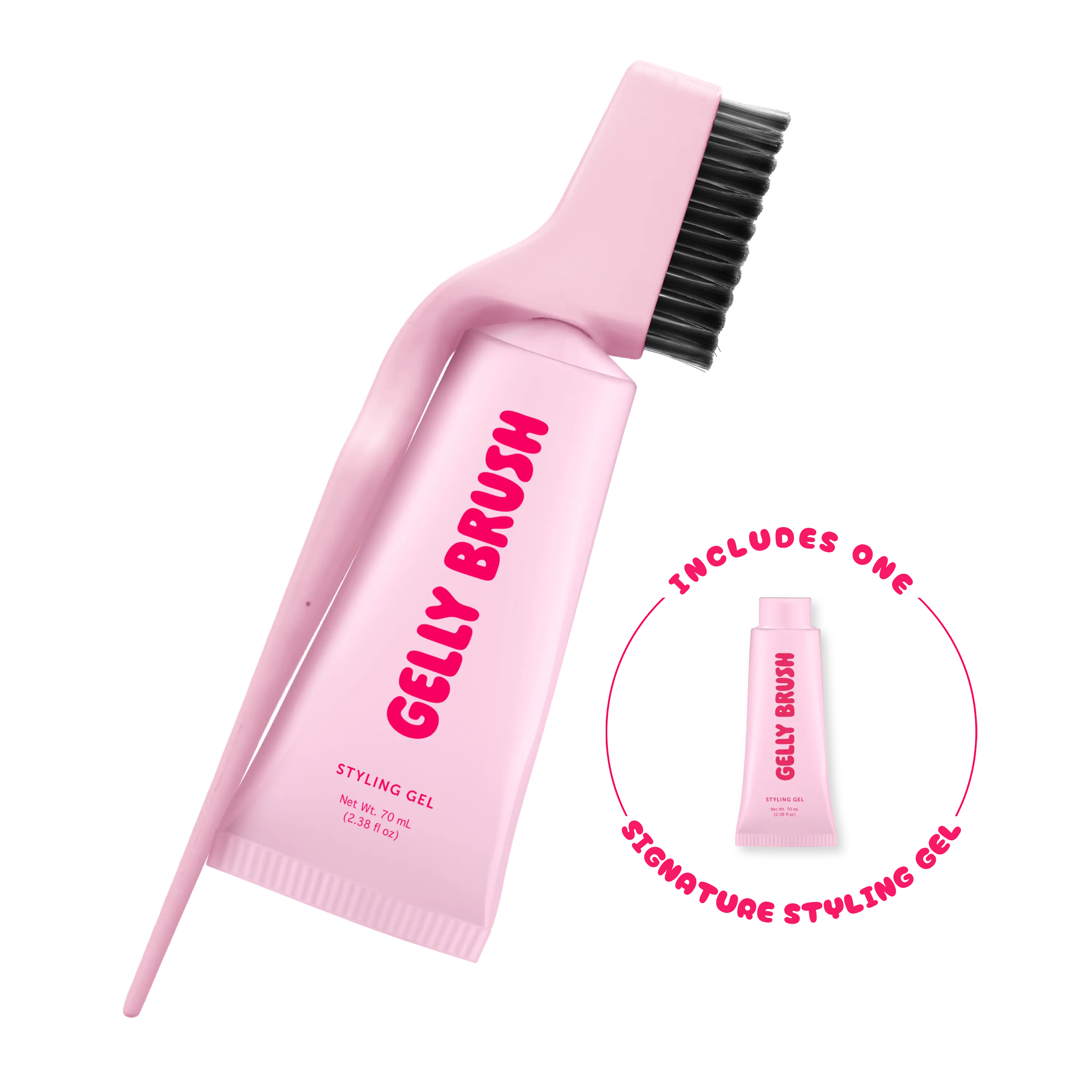 Gelly Brush Hair Gel Brush Set: Styling Brush + 1 Styling Gel