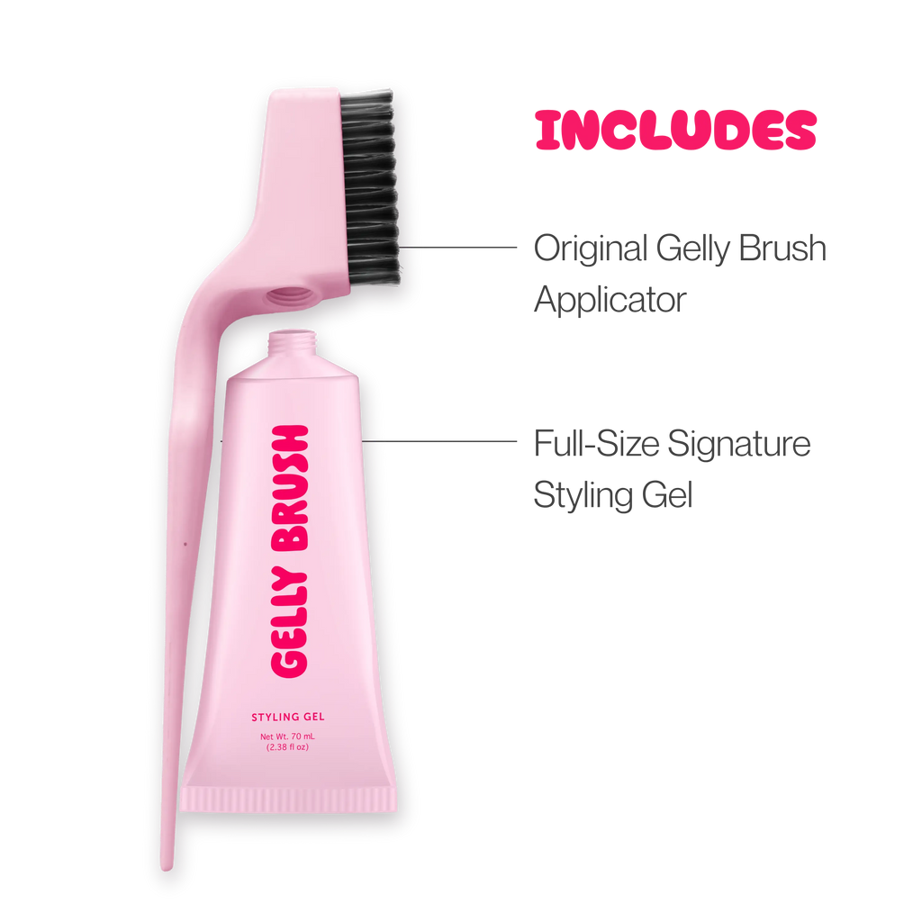 Gelly Brush Hair Gel Brush Set: Styling Brush + 1 Styling Gel